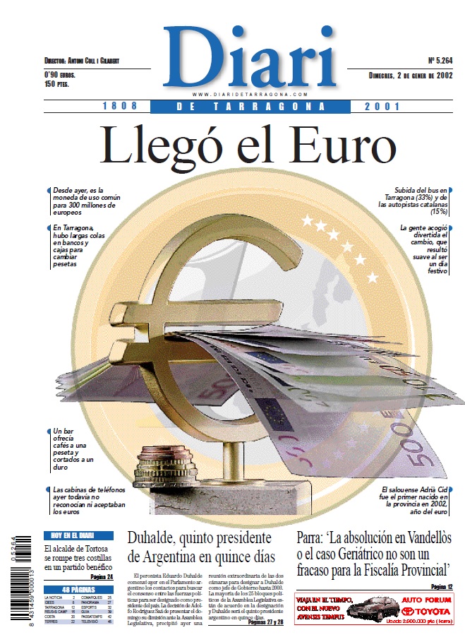 Portada Diari de Tarragona 2002 Portada Diari de Tarragona 2002